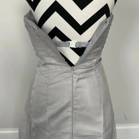 Silver Chiffon Mini Party Dress - Picture 8 of 8